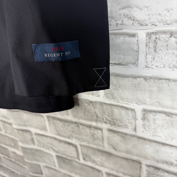 Brooks Brothers Estrato Togna Wool Dark Navy Blazer Suit Jacket Mens 40L Regent - Picture 3 of 14